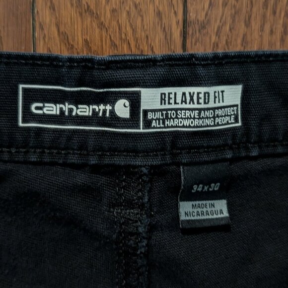 Carhartt Black Rugged Flex Relaxed Fit Canvas Work Pants - Size 34x30 - Picture 4 of 5